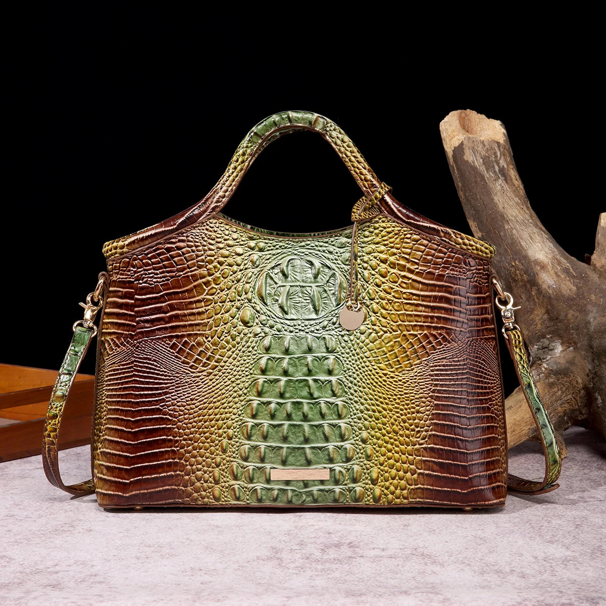 Everglades - Crocodile pattern colorful solid color high-end women's handbag