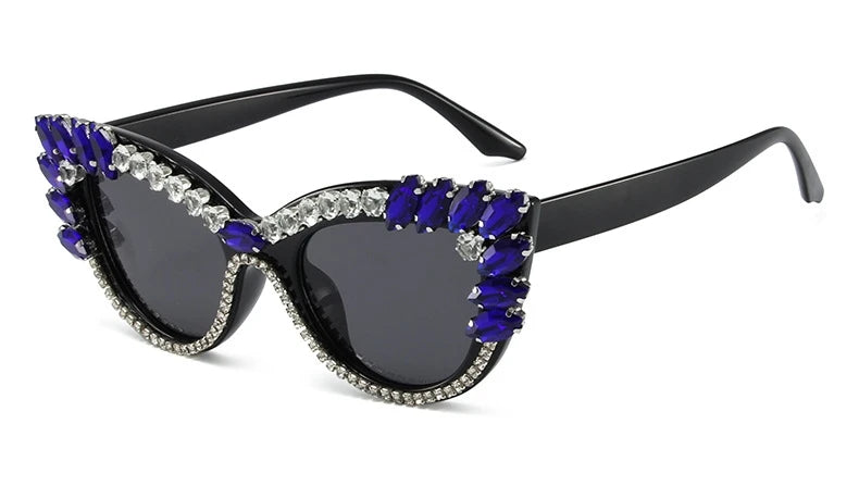 Uptown - Diamond Cat Eye Luxury Designer Rhinestone Sunglasses UV400