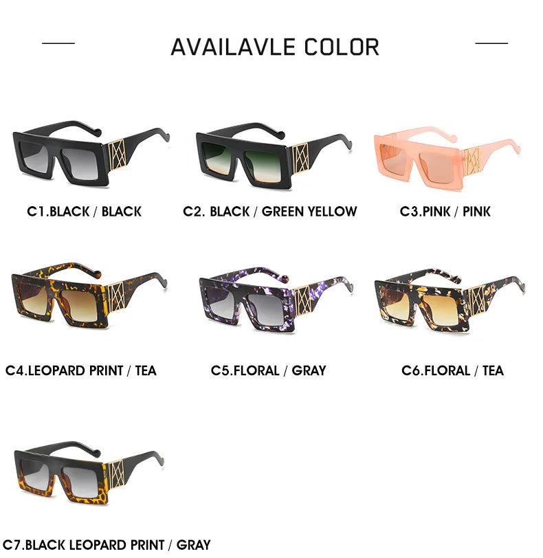 Cheryl -  Square Oversized Designer Hip Hop Sunglasses