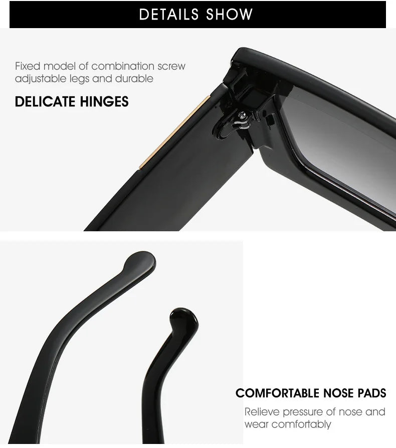 Cheryl -  Square Oversized Designer Hip Hop Sunglasses