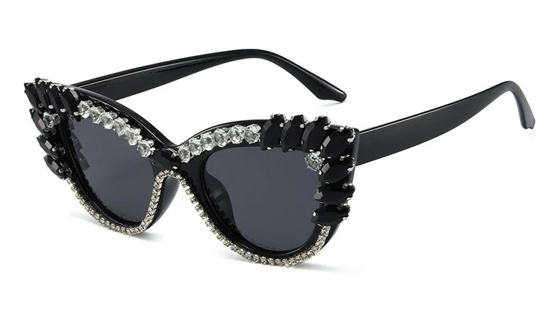 Uptown - Diamond Cat Eye  Luxury Designer Rhinestone Sunglasses UV400