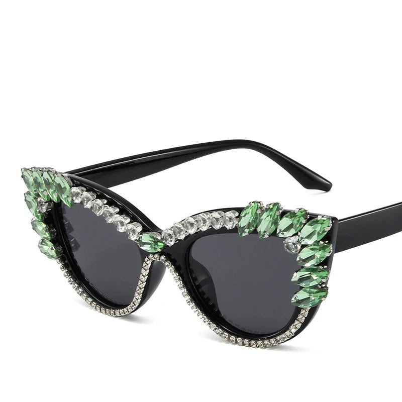 Uptown - Diamond Cat Eye  Luxury Designer Rhinestone Sunglasses UV400