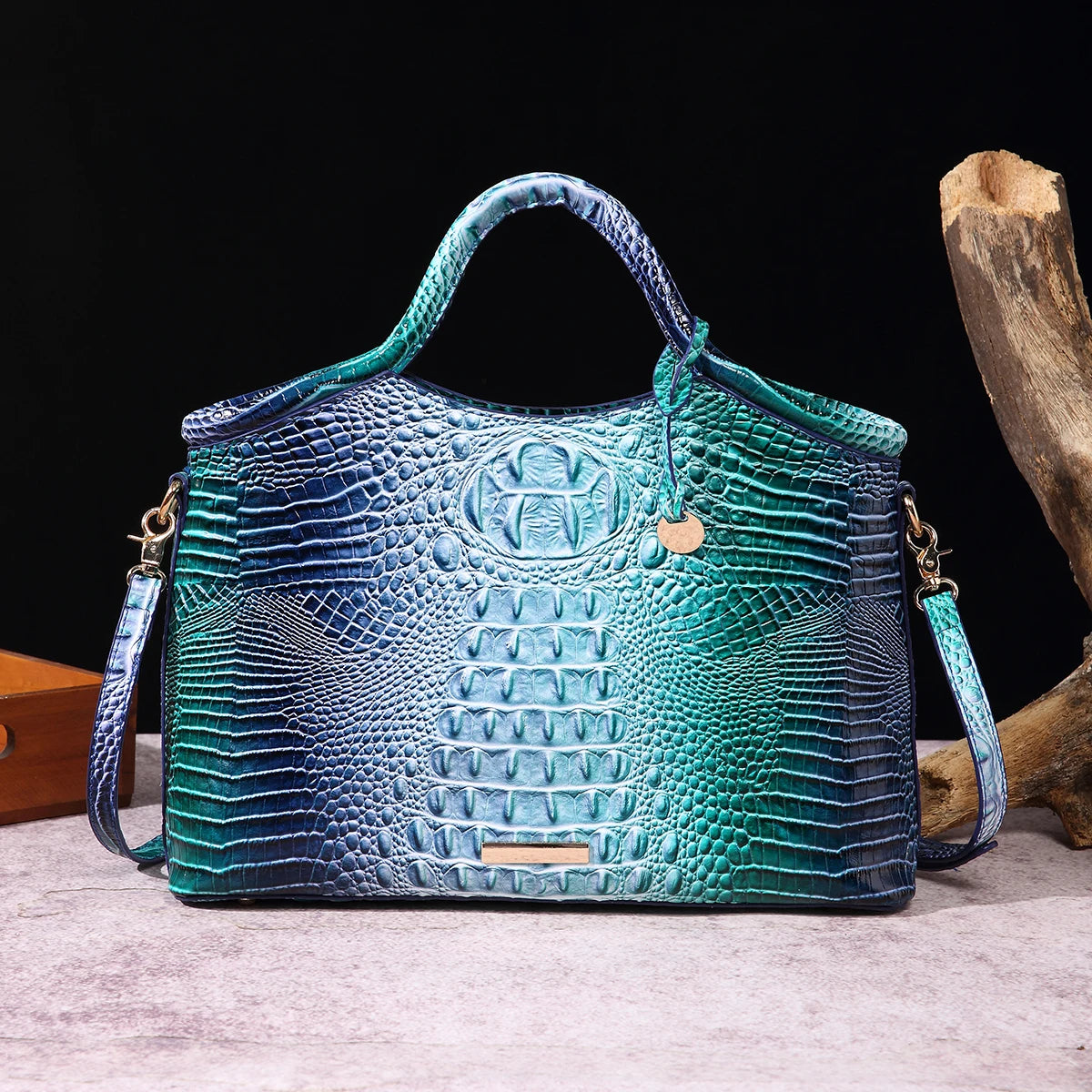 Everglades - Crocodile pattern colorful solid color high-end women's handbag
