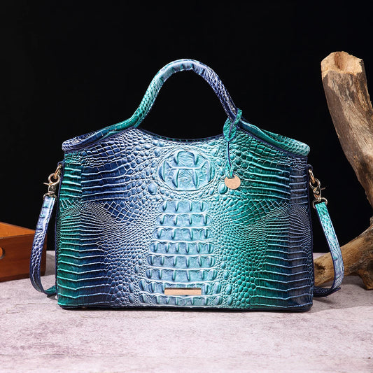 Everglades - Crocodile pattern colorful solid color high-end women's handbag