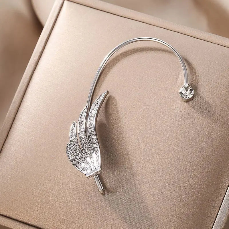 Angel Wings - Rhinestone Arc Ear Hanging Clip Ear Cuff