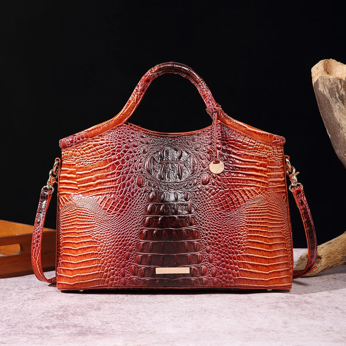 Everglades - Crocodile pattern colorful solid color high-end women's handbag