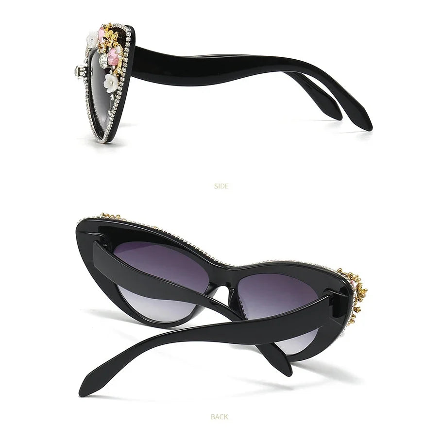 Jewels - Embellished Diamond crystal Rhinestone Large Frame sunglasses