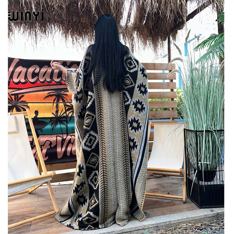 Le Wrap - Africa printed Winter kimono Wrap/Coat