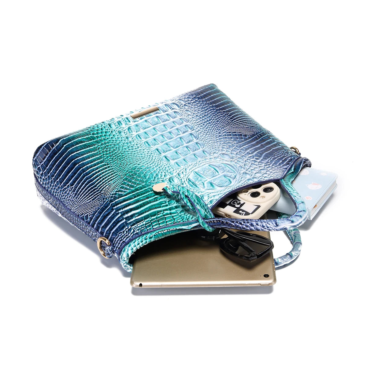 Everglades - Crocodile pattern colorful solid color high-end women's handbag