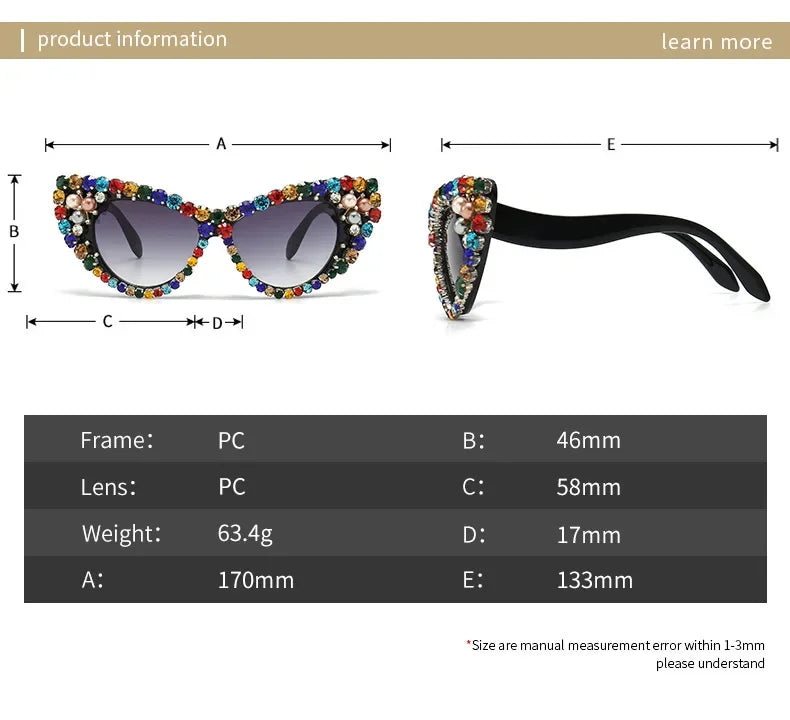 Jewels - Embellished Diamond crystal Rhinestone Large Frame sunglasses