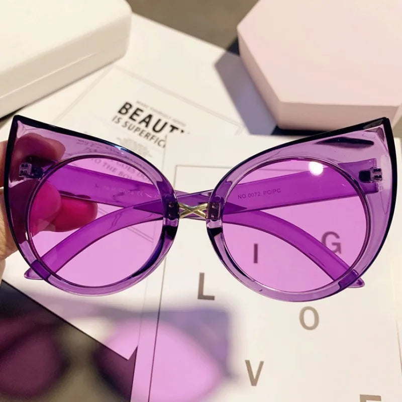 Kat - CatEye Sunglasses Woman Butterfly Oversized Sunglasses