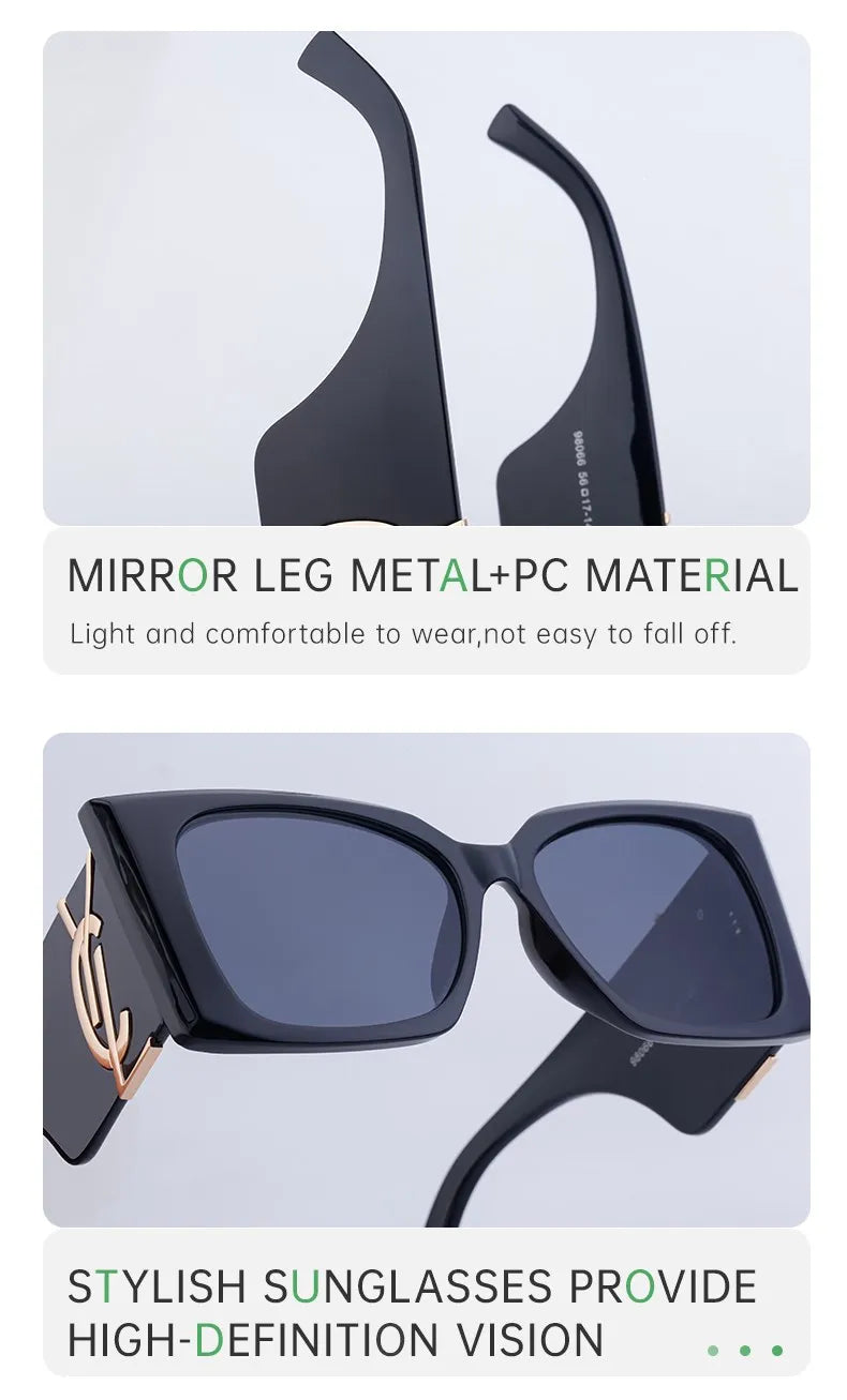 Sherry Shadow - Cat Eye Luxury Brand Designer  Big Frame Sunglass