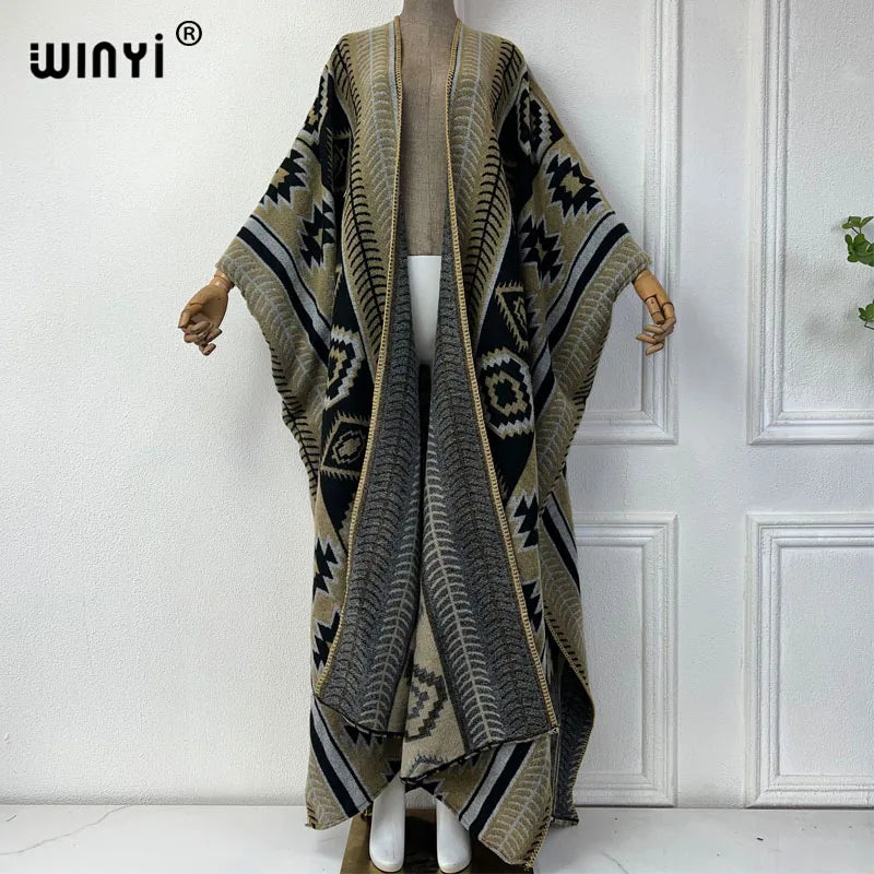 Le Wrap - Africa printed Winter kimono Wrap/Coat