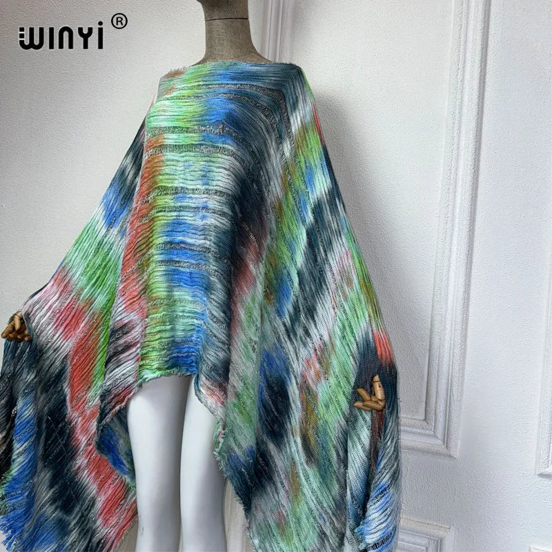 Cascade - Knitted hollow Hand-dyed Elegant Evening Top or mini dress