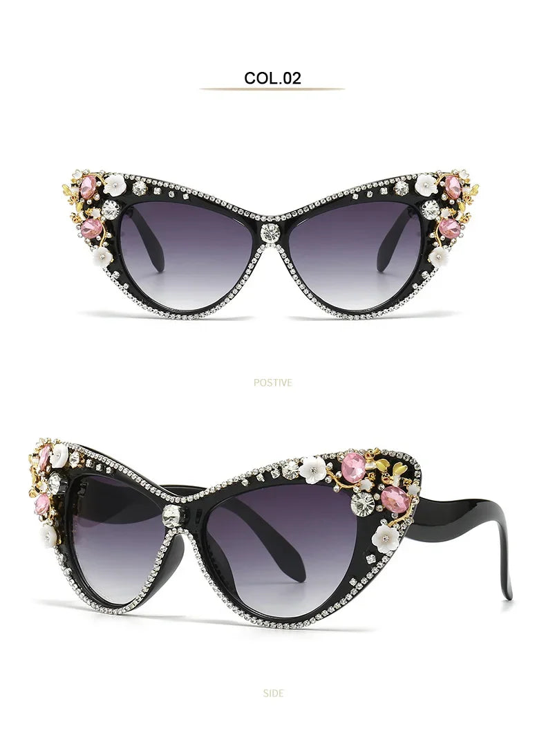 Jewels - Embellished Diamond crystal Rhinestone Large Frame sunglasses