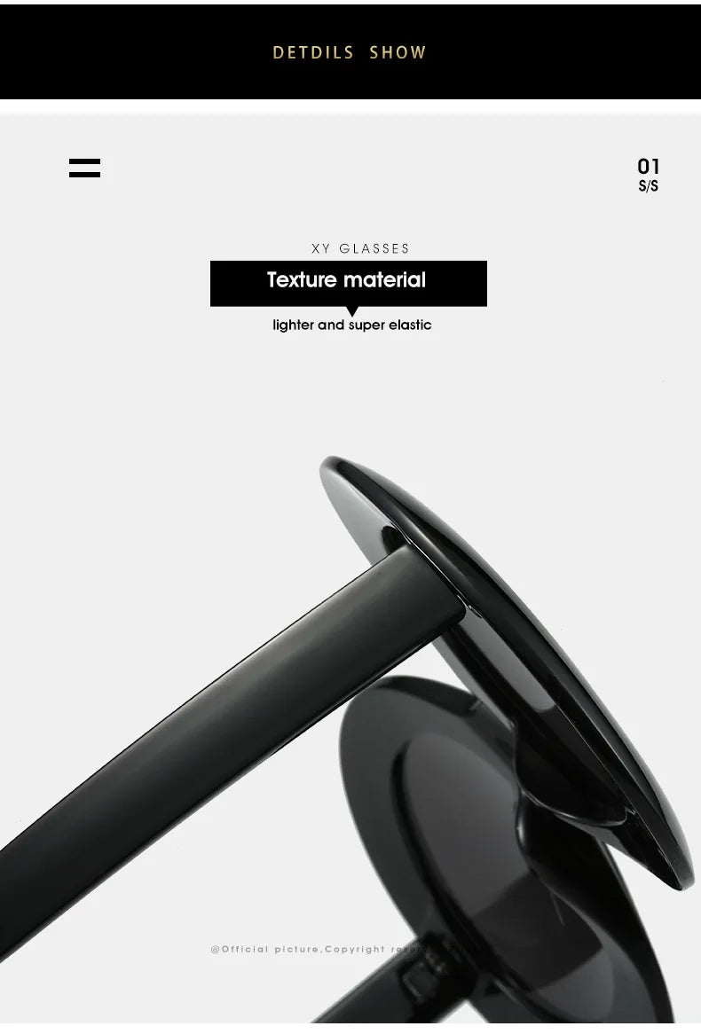 Jackie O - Oversized Oval Luxury Brand Sunglasses