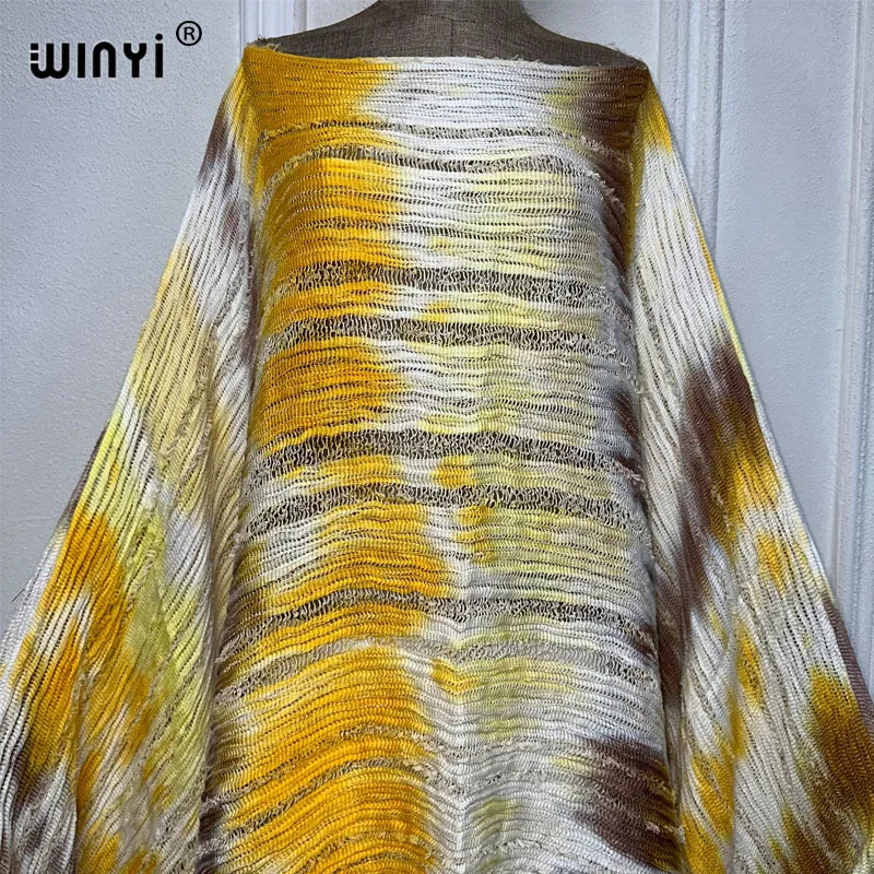 Cascade - Knitted hollow Hand-dyed Elegant Evening Top or mini dress