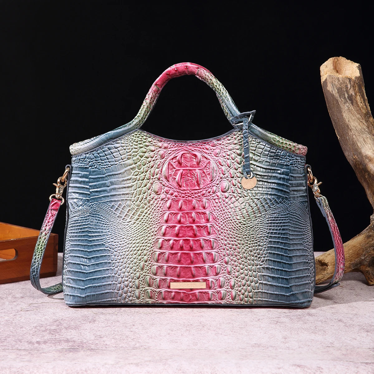 Everglades - Crocodile pattern colorful solid color high-end women's handbag