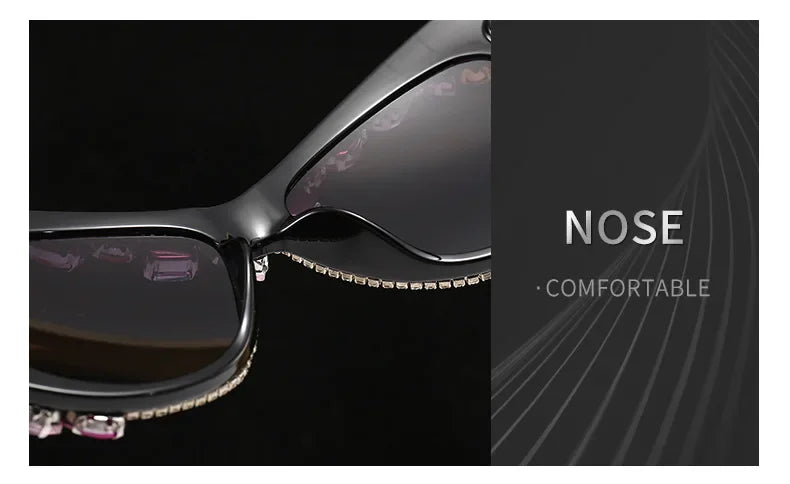 Jewels - Embellished Diamond crystal Rhinestone Large Frame sunglasses