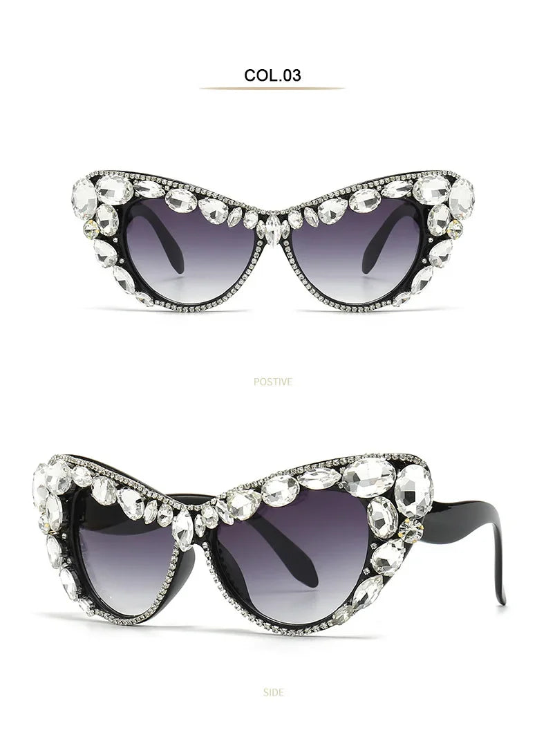 Jewels - Embellished Diamond crystal Rhinestone Large Frame sunglasses