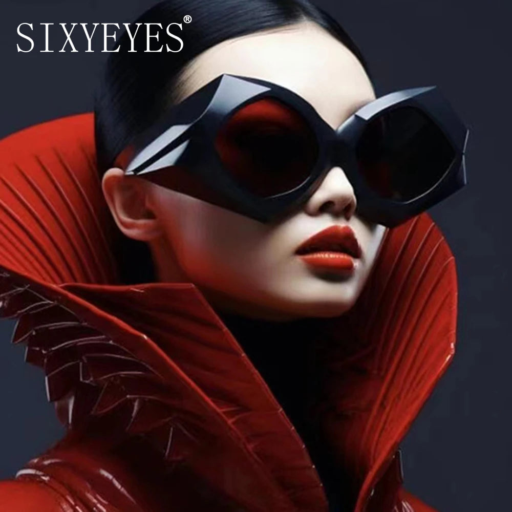 Daringly Darling - Oversized Bold and Daring Luxury Geometric Sunglasses