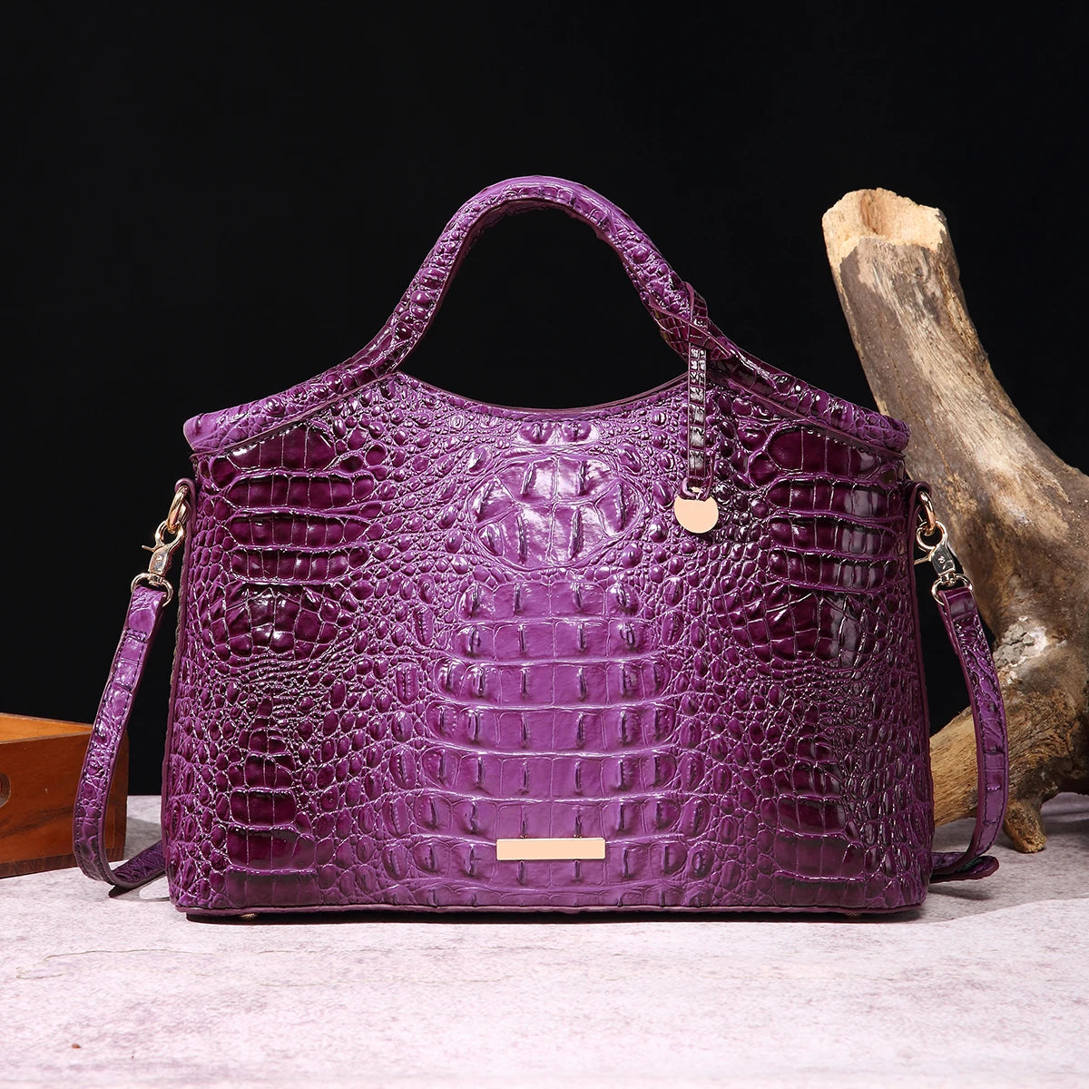 Everglades - Crocodile pattern colorful solid color high-end women's handbag