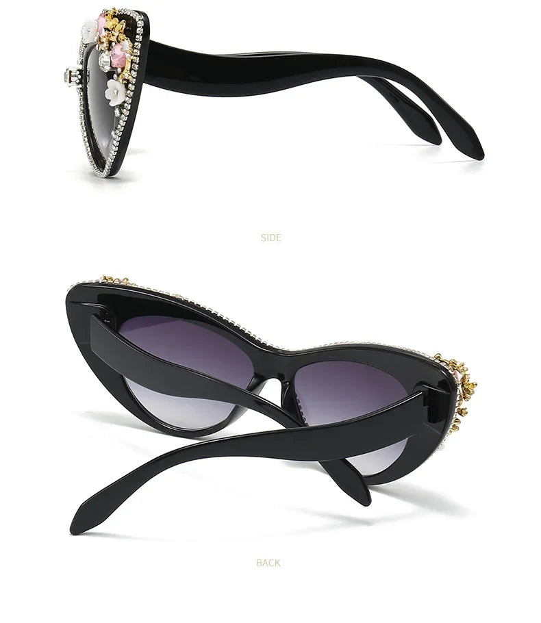 Jewels - Embellished Diamond crystal Rhinestone Large Frame sunglasses