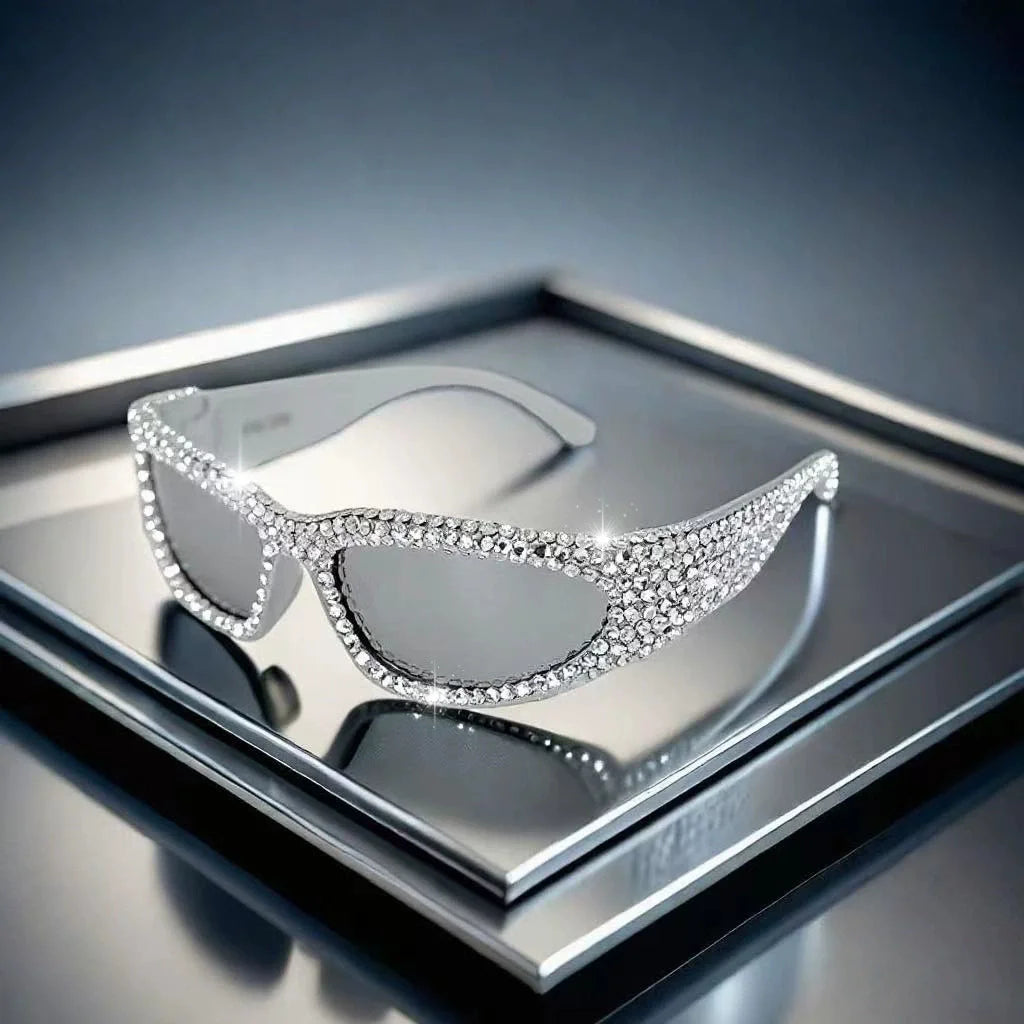Diamonds -  Full Rhinestone Exaggerated Diamond Bling Sunglasses UV400