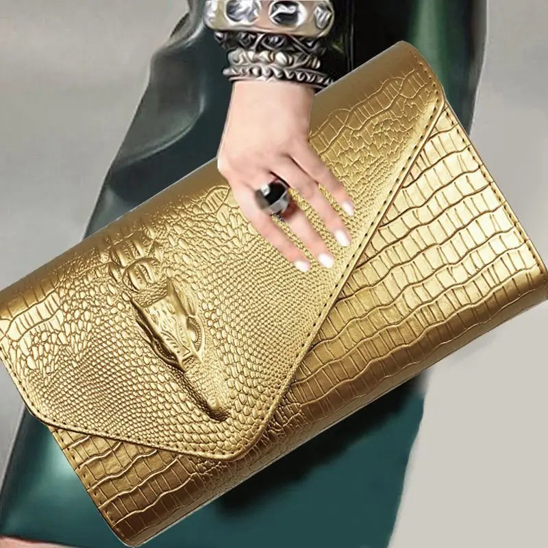Classic Clutch - Elegant Crocodile Clutch Bags Leather Clutch Handbag
