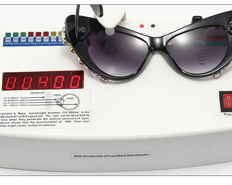 Jewels - Embellished Diamond crystal Rhinestone Large Frame sunglasses