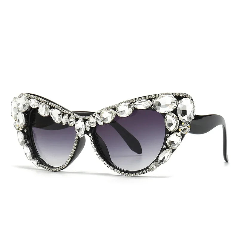 Jewels - Embellished Diamond crystal Rhinestone Large Frame sunglasses