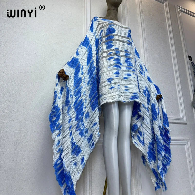 Cascade - Knitted hollow Hand-dyed Elegant Evening Top or mini dress