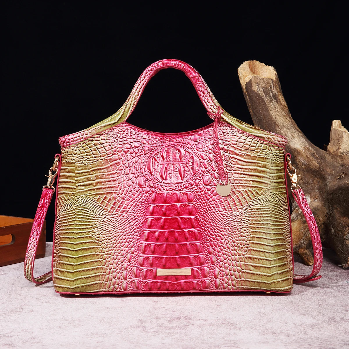 Everglades - Crocodile pattern colorful solid color high-end women's handbag