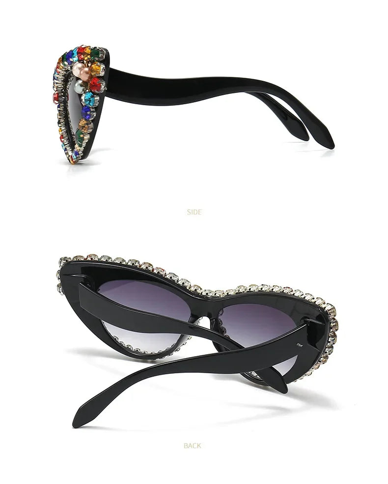 Jewels - Embellished Diamond crystal Rhinestone Large Frame sunglasses