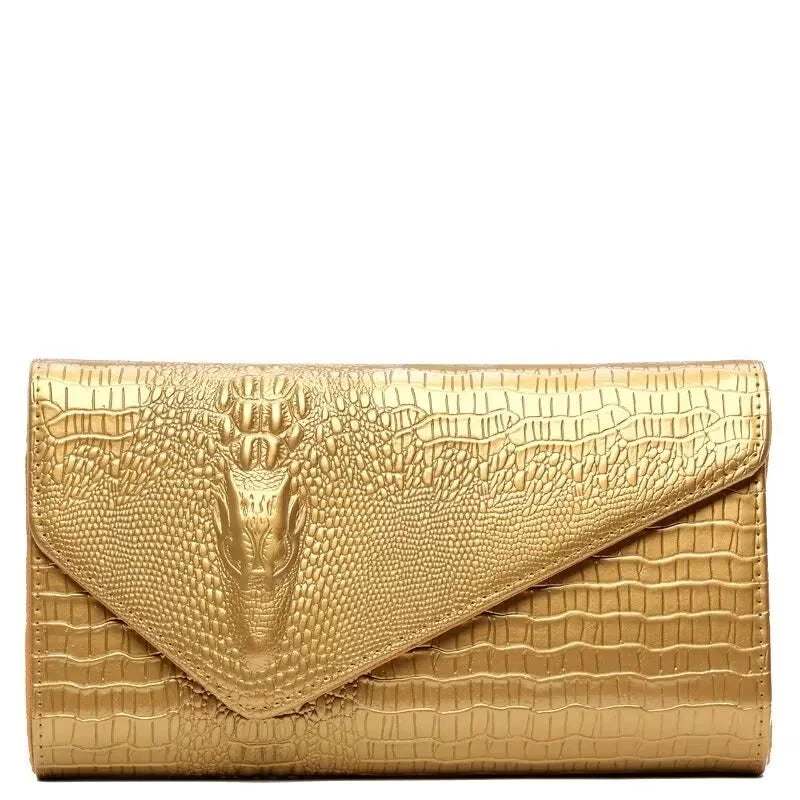 Classic Clutch - Elegant Crocodile Clutch Bags Leather Clutch Handbag