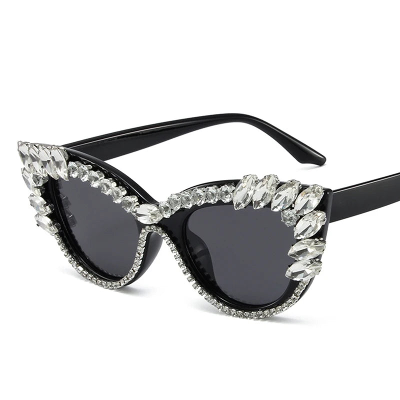 Uptown - Diamond Cat Eye  Luxury Designer Rhinestone Sunglasses UV400