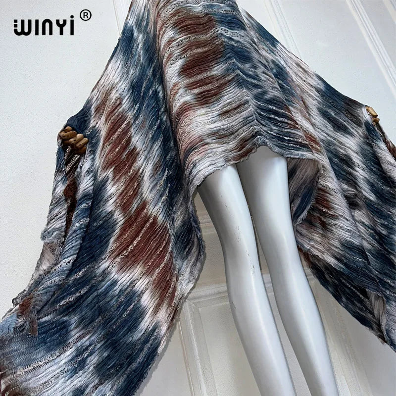 Cascade - Knitted hollow Hand-dyed Elegant Evening Top or mini dress