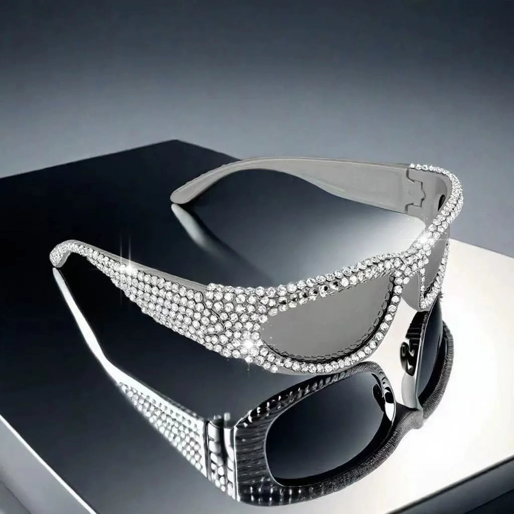 Diamonds -  Full Rhinestone Exaggerated Diamond Bling Sunglasses UV400