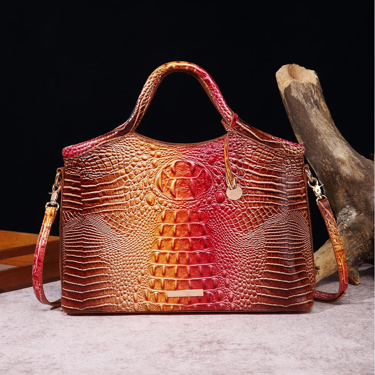 Everglades - Crocodile pattern colorful solid color high-end women's handbag