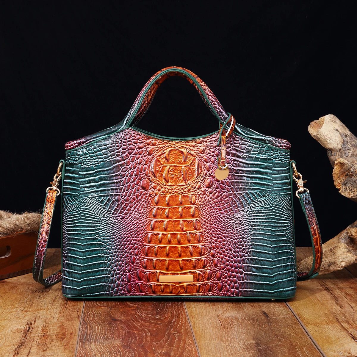 Everglades - Crocodile pattern colorful solid color high-end women's handbag