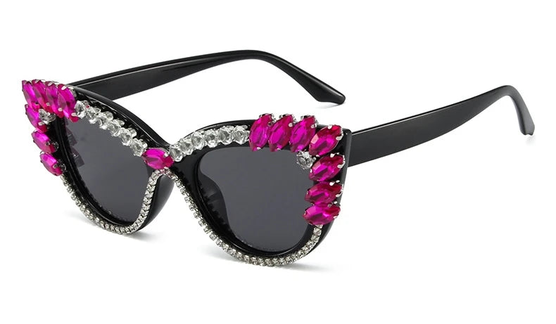 Uptown - Diamond Cat Eye  Luxury Designer Rhinestone Sunglasses UV400