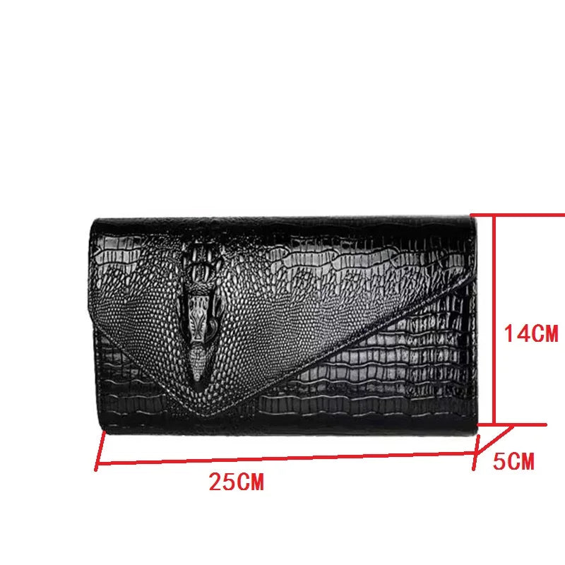 Classic Clutch - Elegant Crocodile Clutch Bags Leather Clutch Handbag