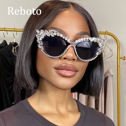 Uptown - Diamond Cat Eye  Luxury Designer Rhinestone Sunglasses UV400