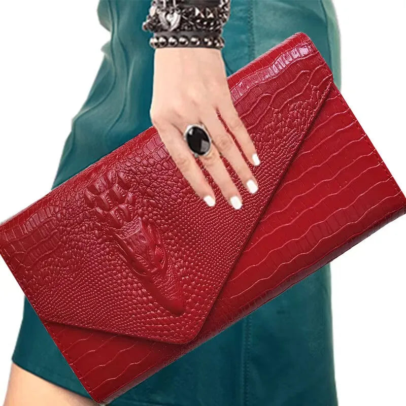 Classic Clutch - Elegant Crocodile Clutch Bags Leather Clutch Handbag