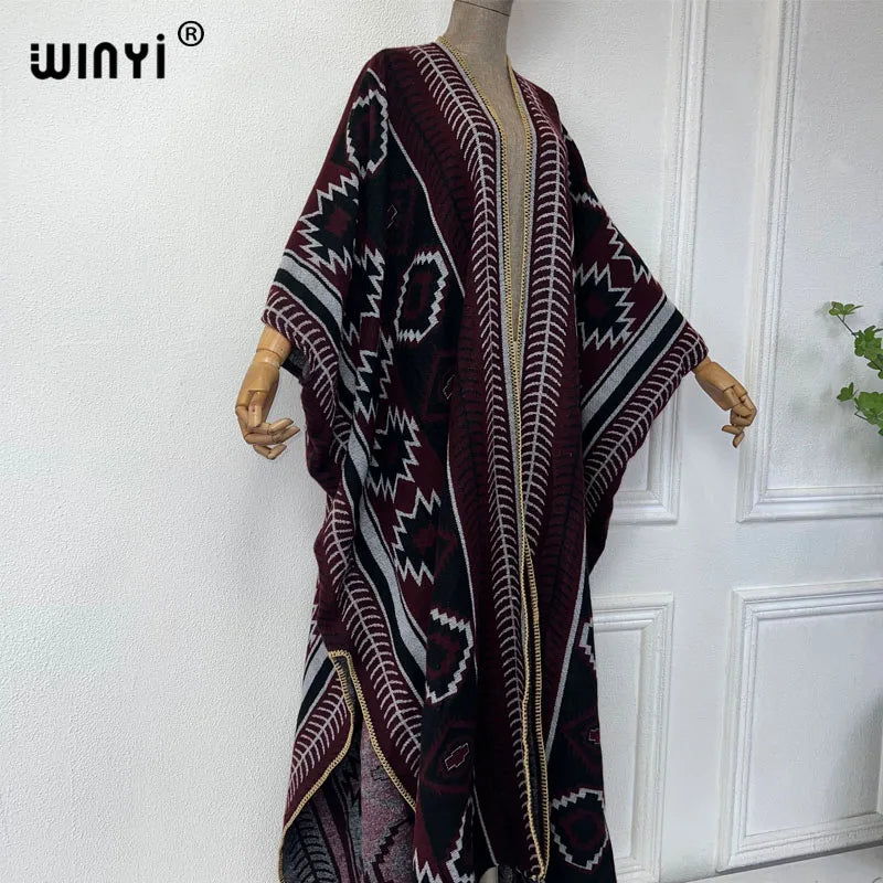 Le Wrap - Africa printed Winter kimono Wrap/Coat