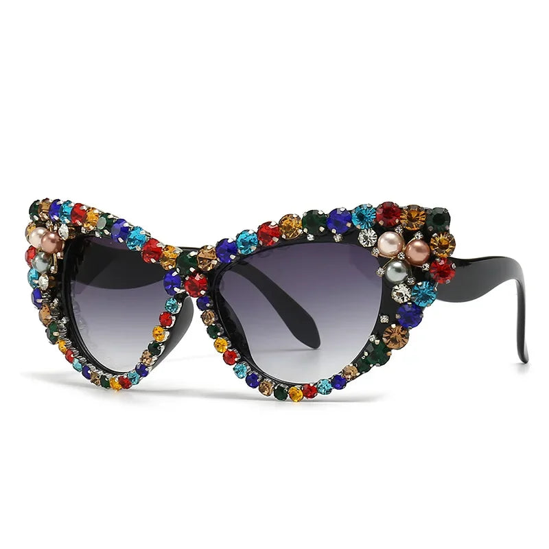 Jewels - Embellished Diamond crystal Rhinestone Large Frame sunglasses