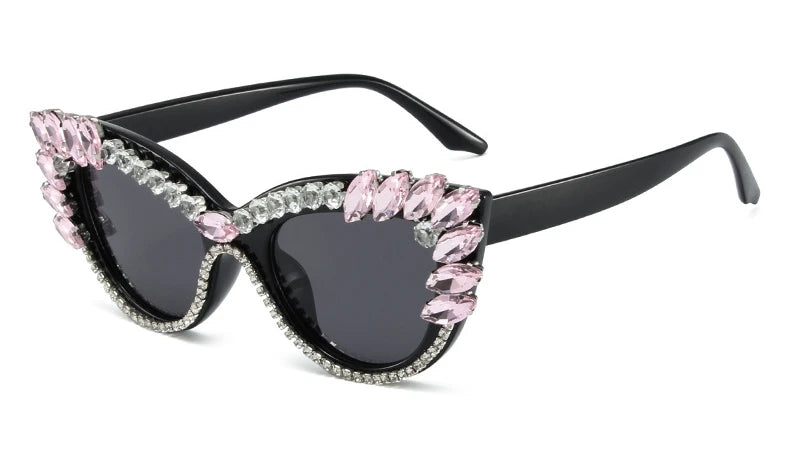 Uptown - Diamond Cat Eye  Luxury Designer Rhinestone Sunglasses UV400