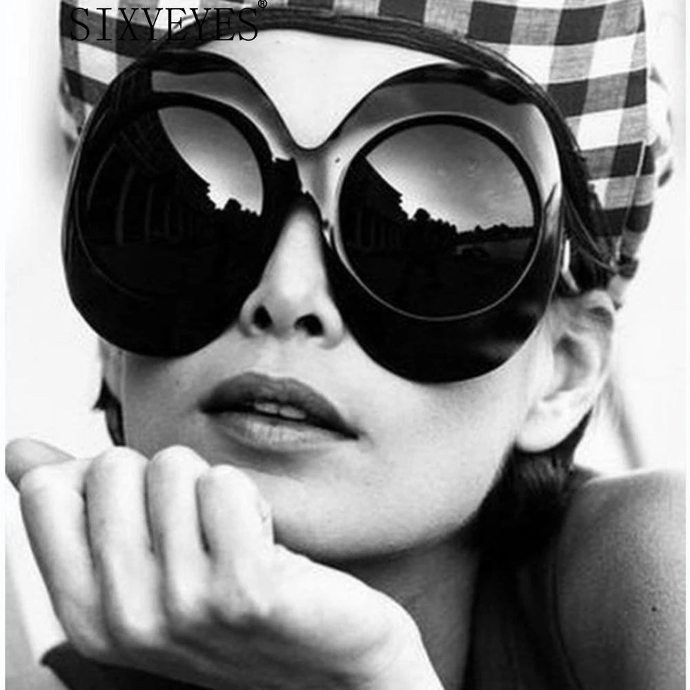 Jackie O - Oversized Oval Luxury Brand Sunglasses