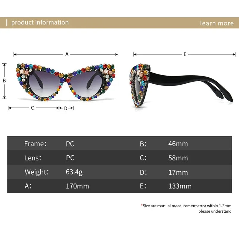 Jewels - Embellished Diamond crystal Rhinestone Large Frame sunglasses