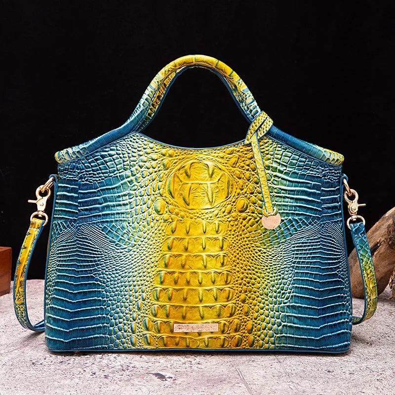 Everglades - Crocodile pattern colorful solid color high-end women's handbag